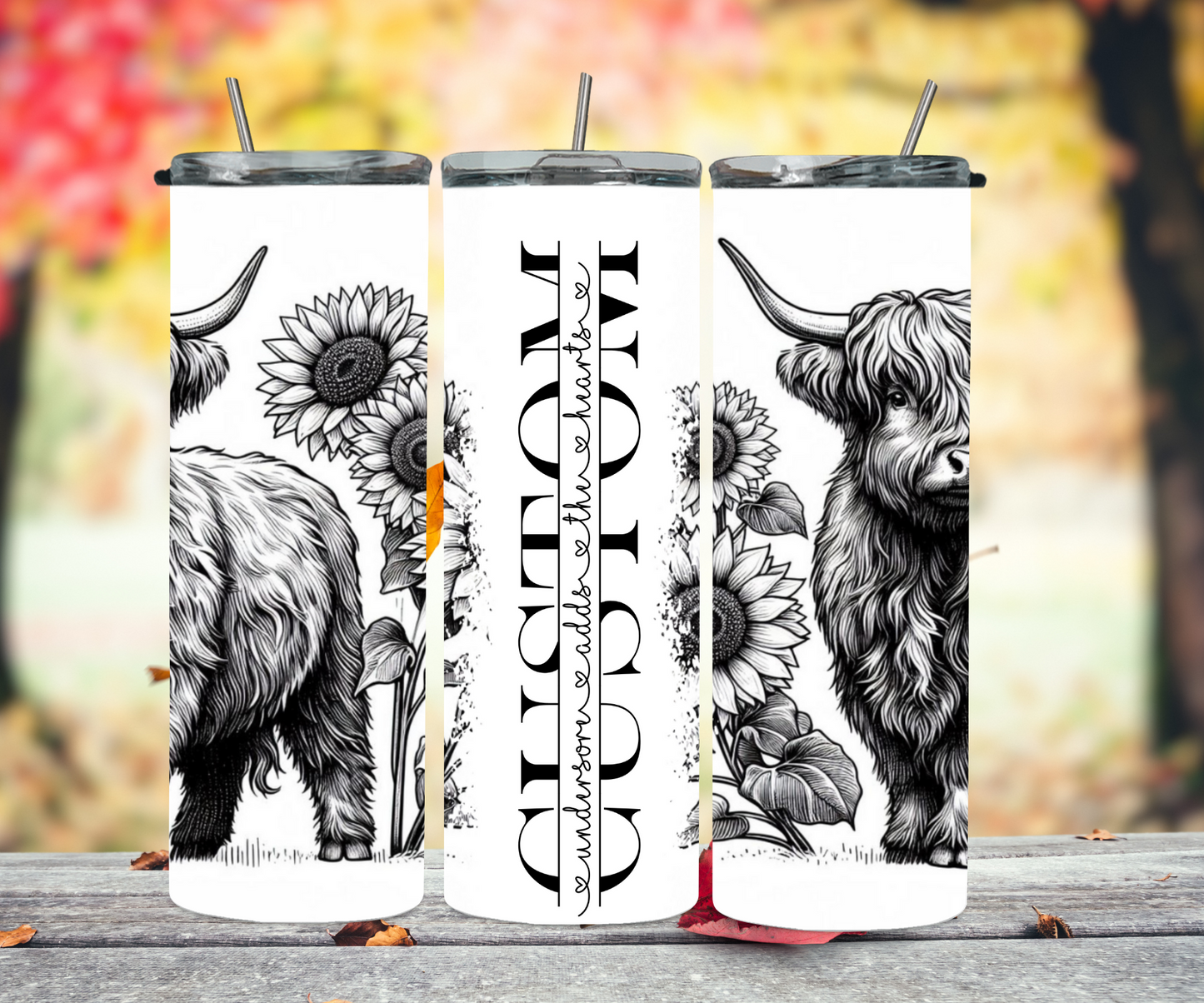 Highland cow BW 2Face Graphics