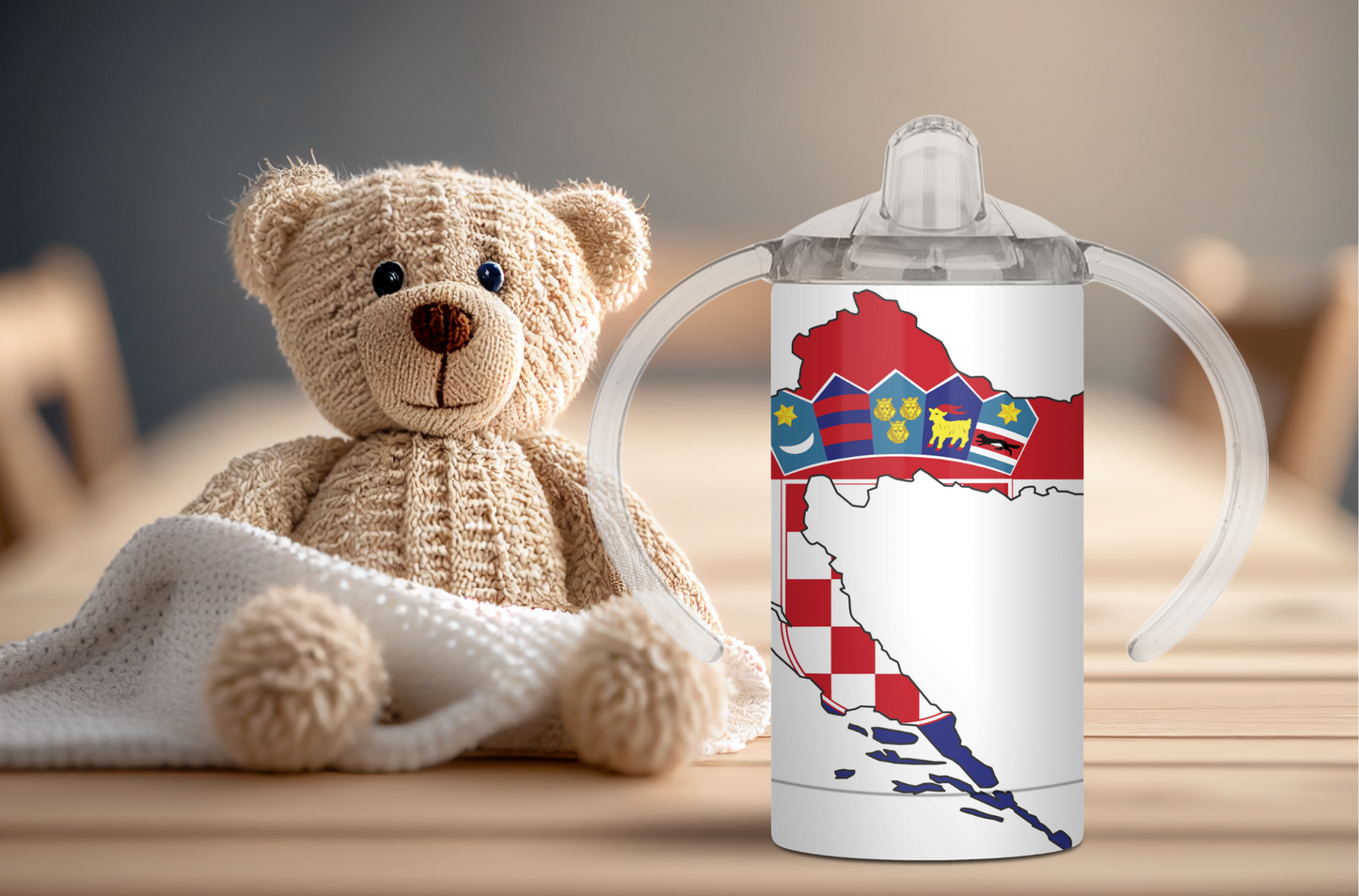 Croatia Map Sippy Cup 2Face Graphics