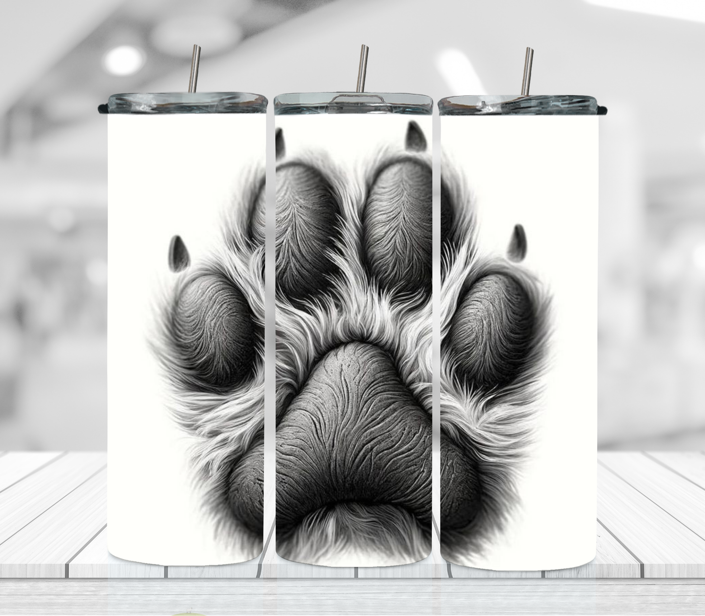 BW paw print 2Face Graphics