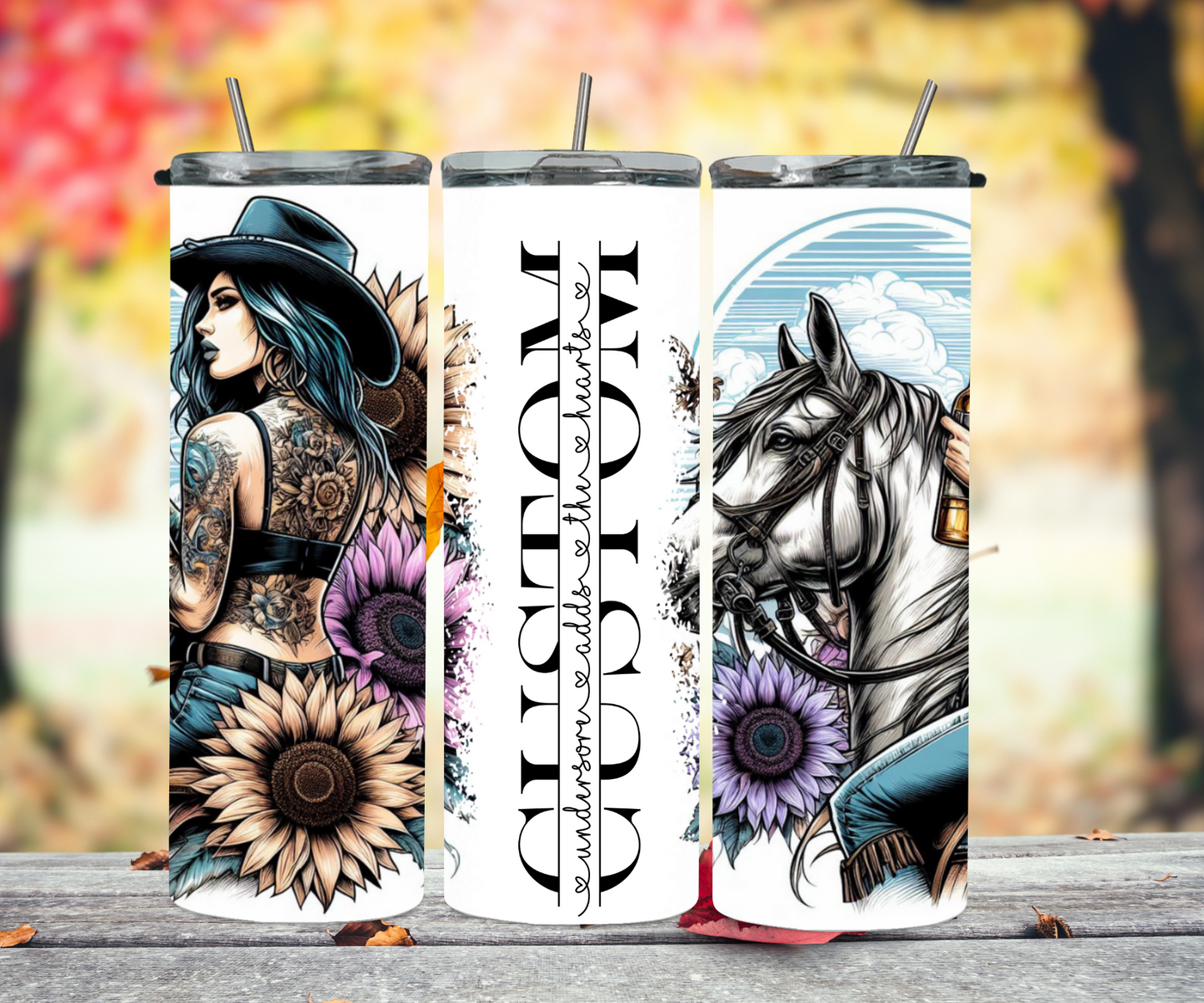 Girl with horse drinking 2Face Graphics
