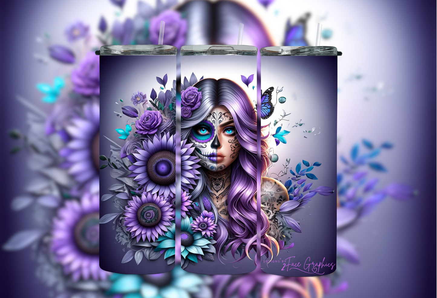 Purple Sunflower WRAP 2Face Graphics