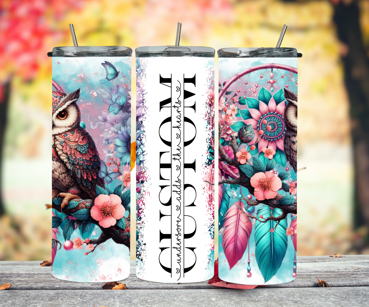 Bright color owl 2Face Graphics