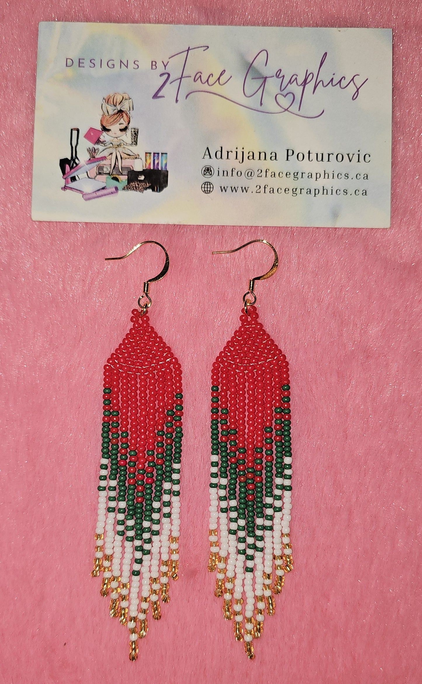 24K Gold Christmas Fringe Earrings