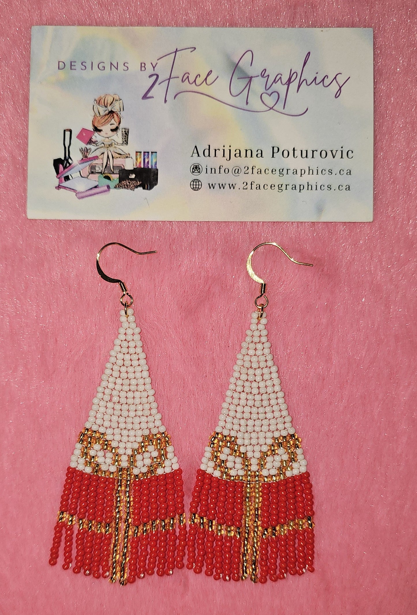 24K Gold Christmas Present Earrings 2Face Graphics