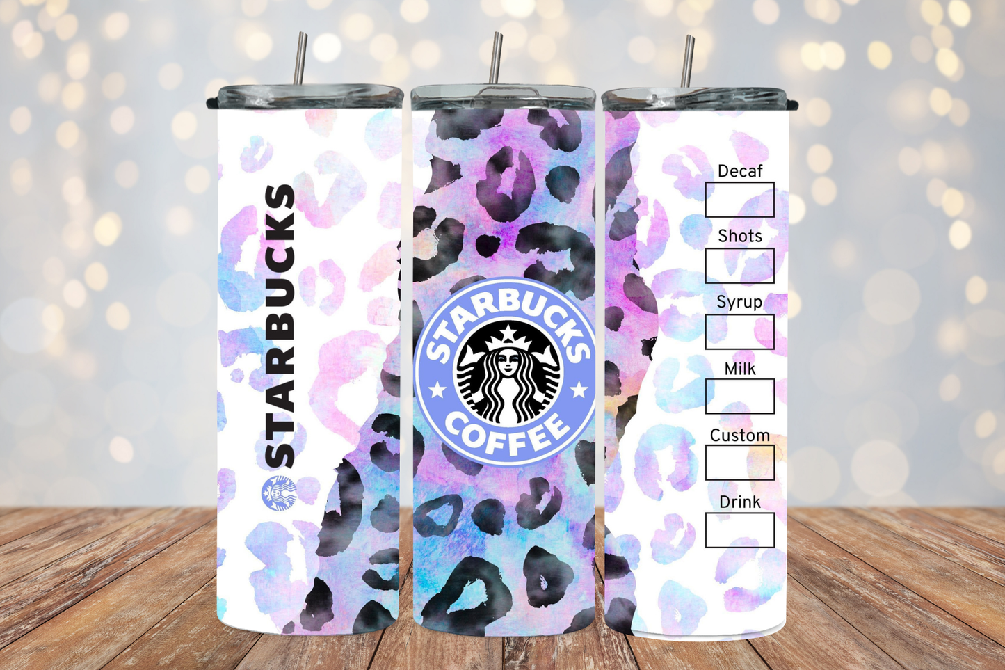 Pastel Cheetah Starbucks 2Face Graphics