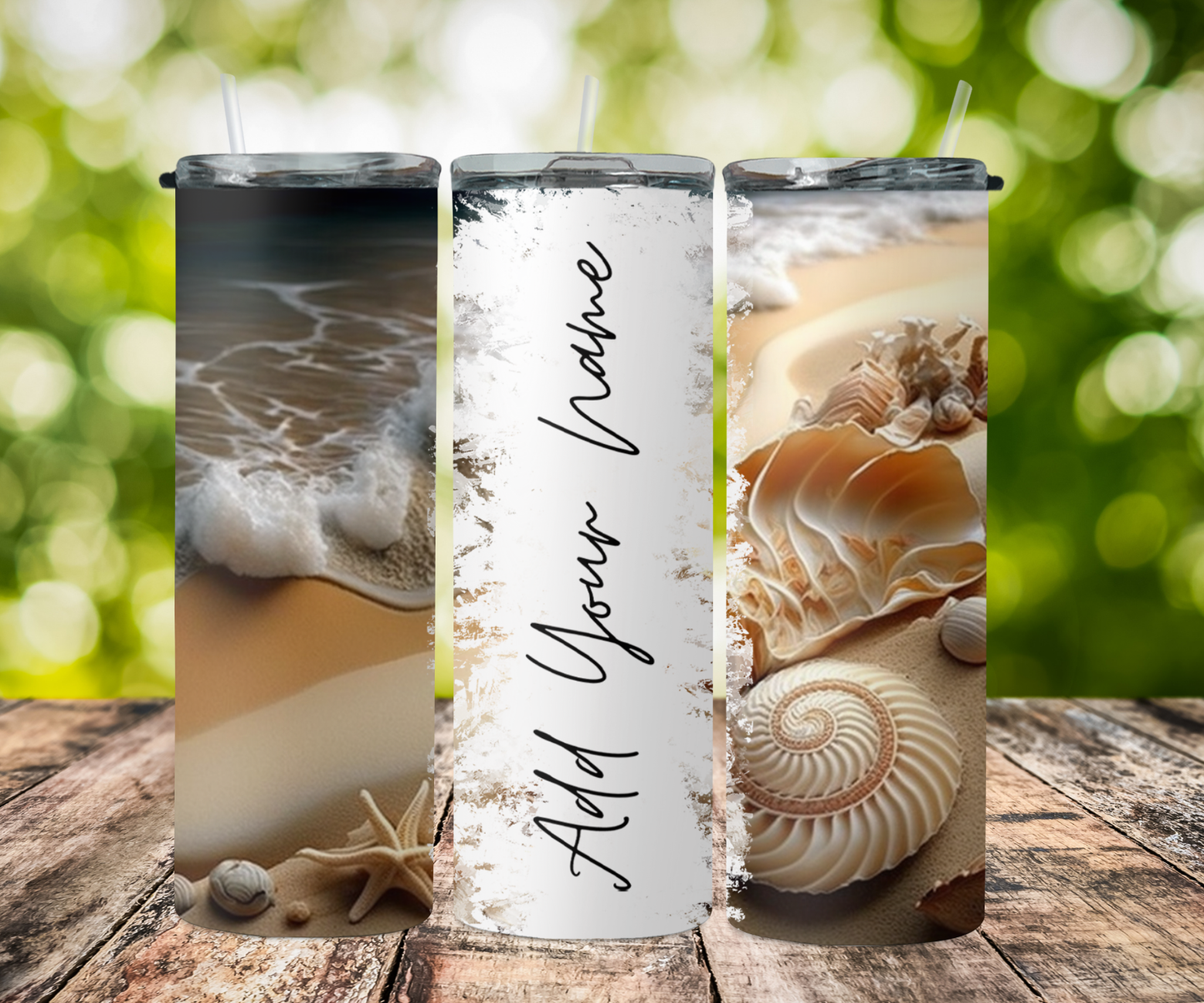 seamless split name- beach with light pink shells 2Face Graphics