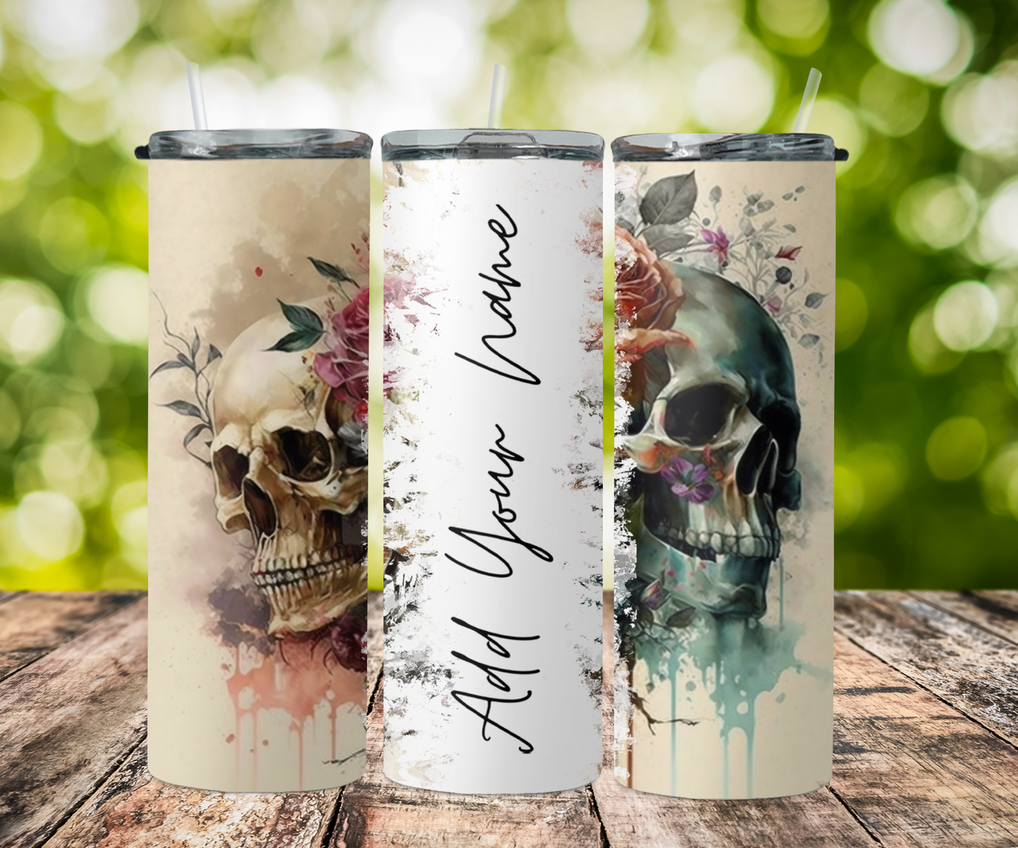 seamless split name- male female skull 2Face Graphics
