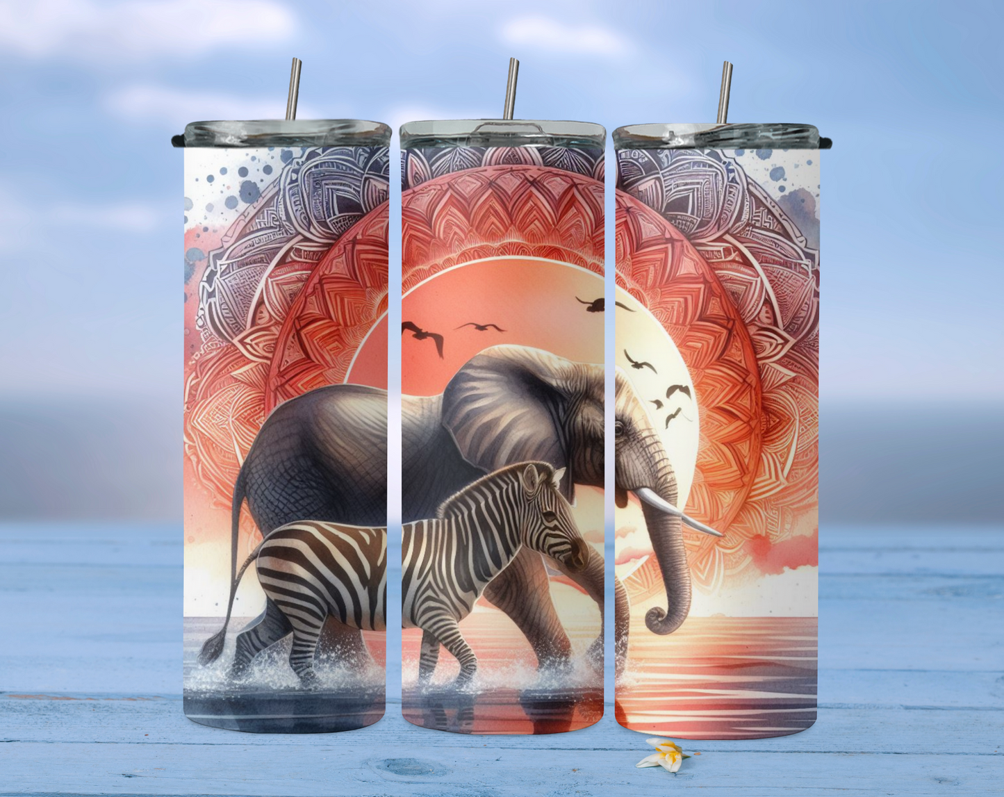 Elephant and zebra mandala 2Face Graphics