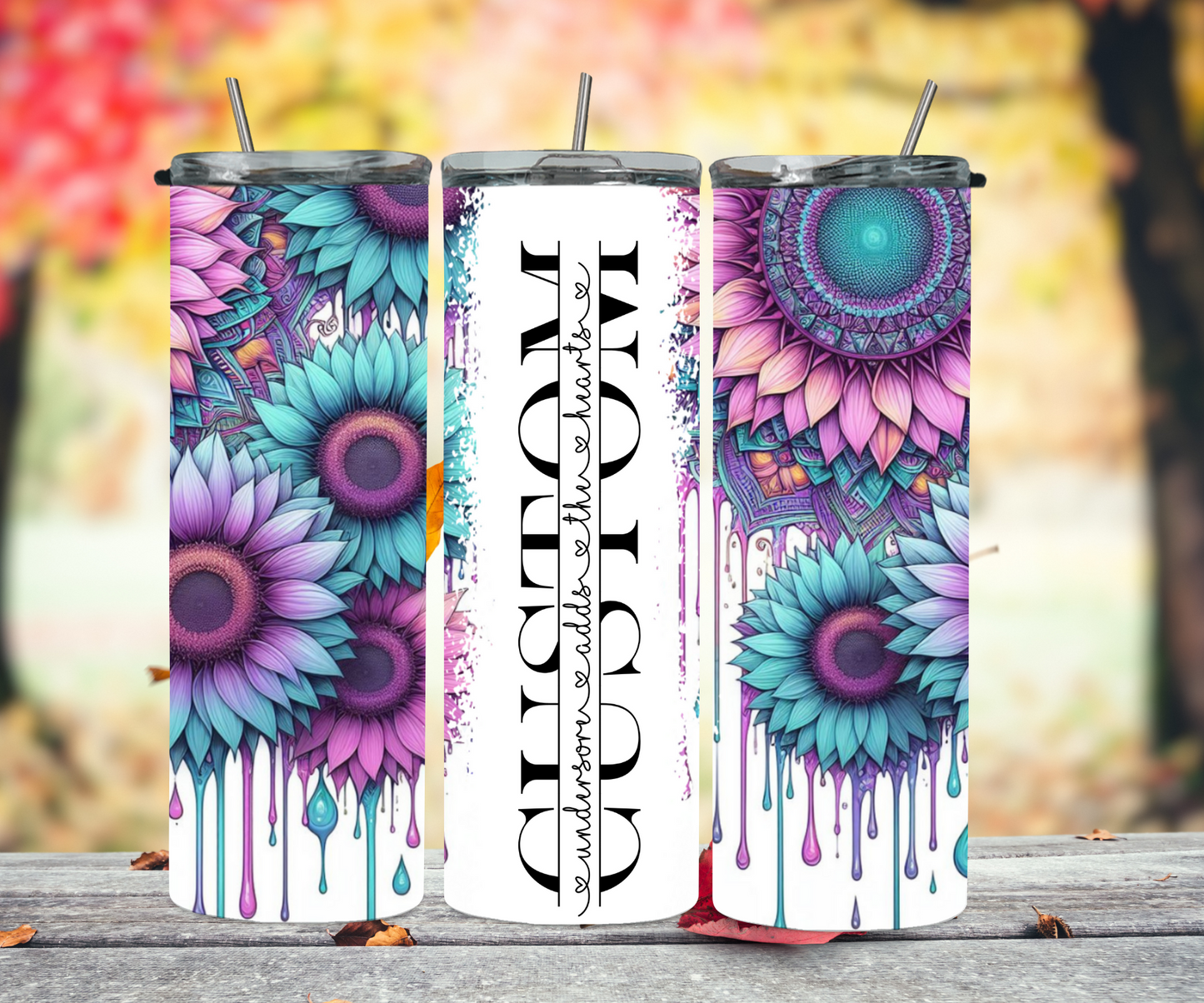Turquoise sunflower 2Face Graphics