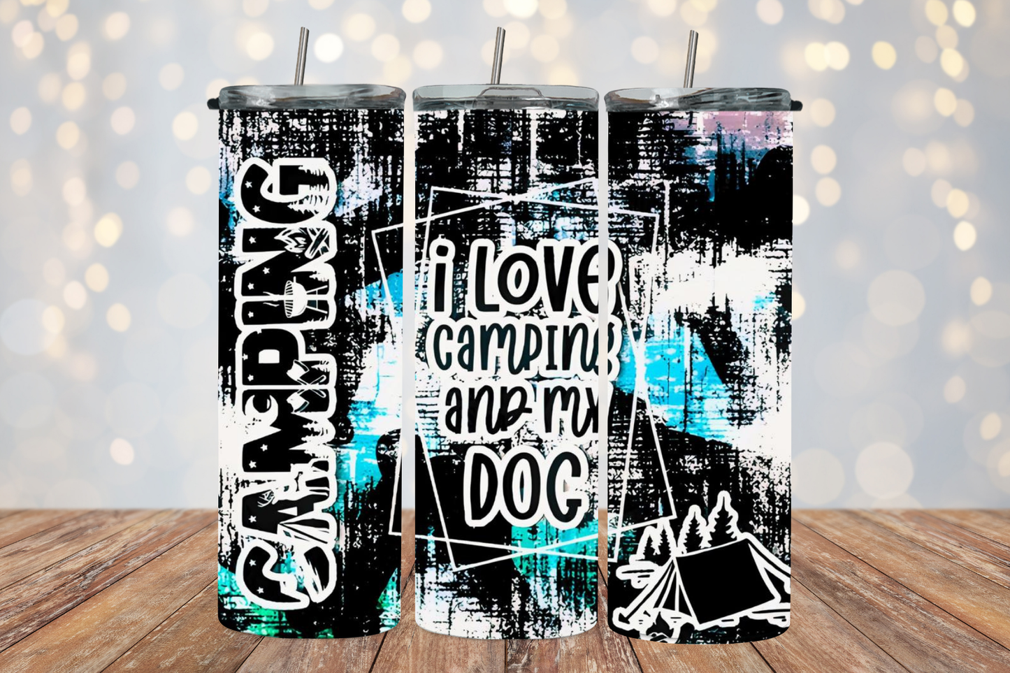 I Love Camping & my DOG 2Face Graphics