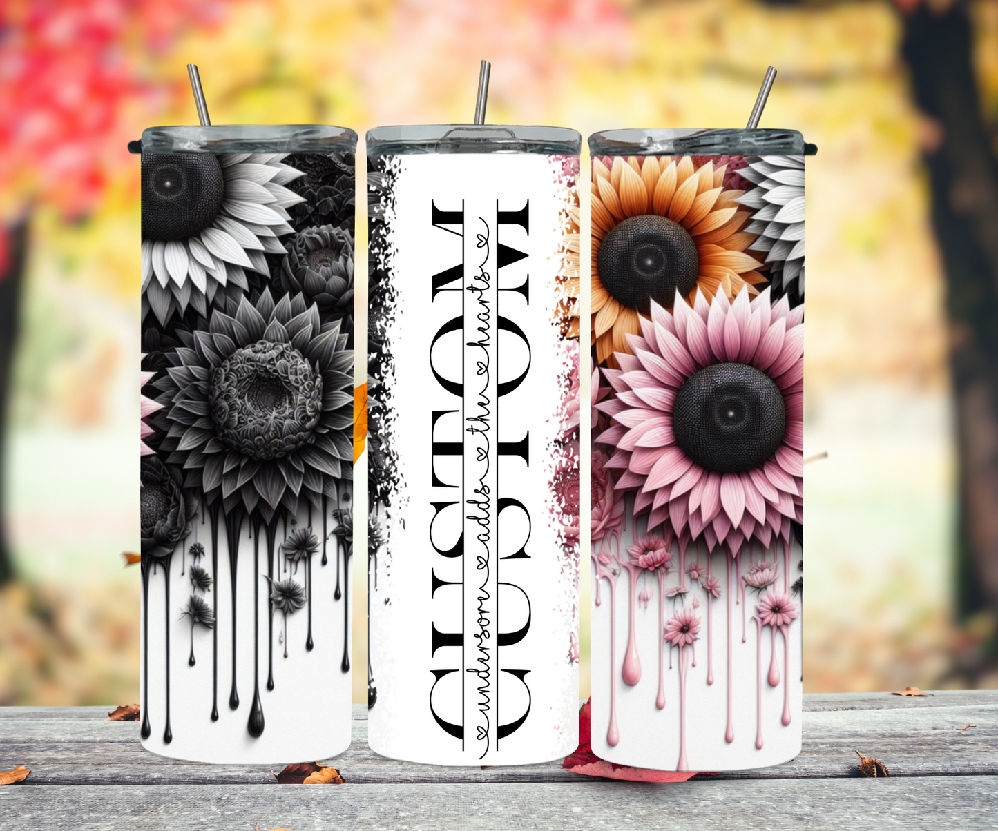 BW sunflower orange and pink 2Face Graphics