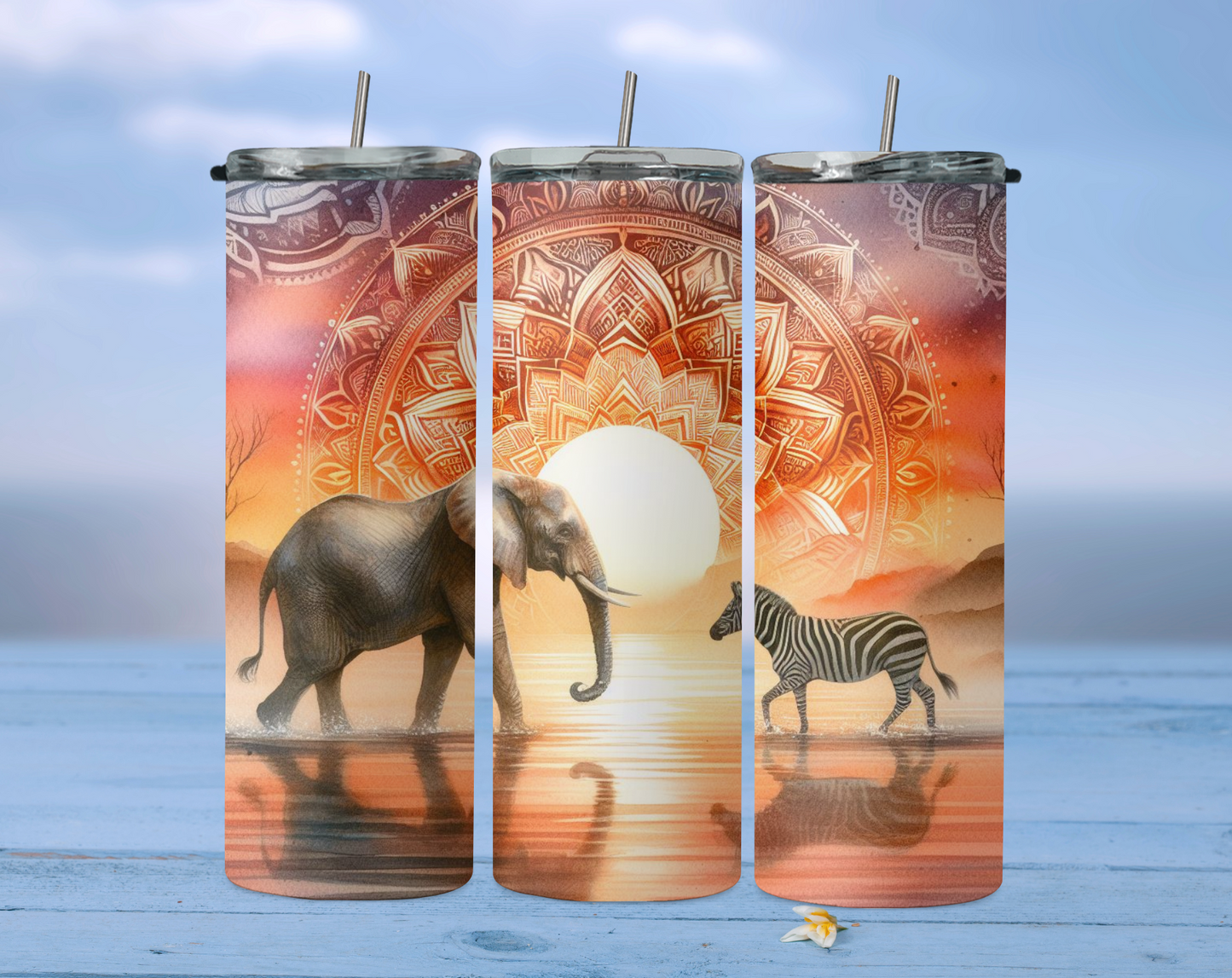 Elephant and zebra meet 2Face Graphics