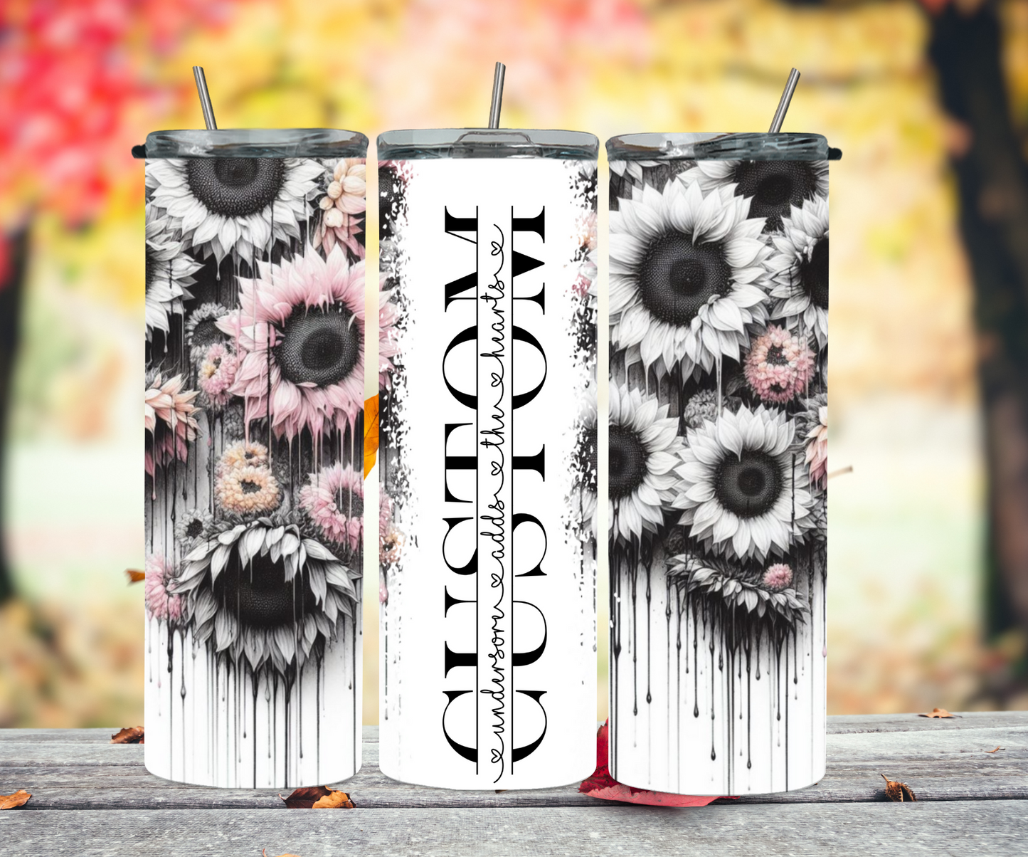 Mono sunflower dripping 2Face Graphics
