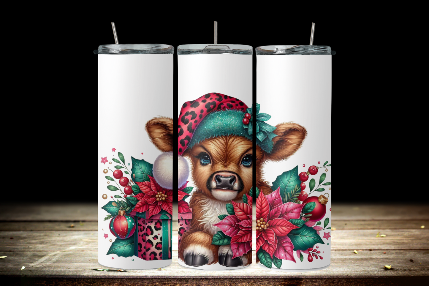 Baby Highland Cow Christmas 2Face Graphics