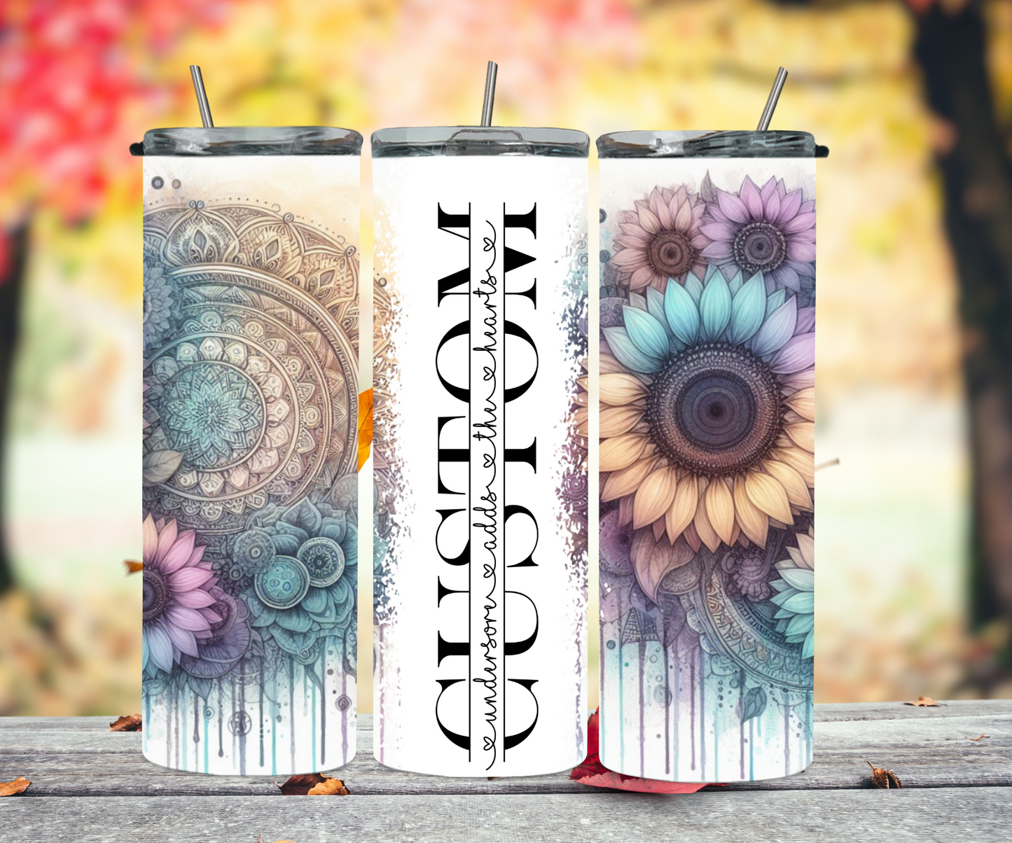 Mandala sunflower purple turquoise 2Face Graphics