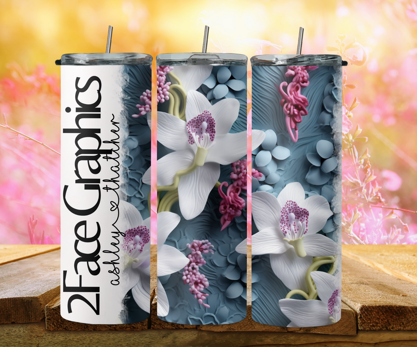 3D open flower 2Face Graphics