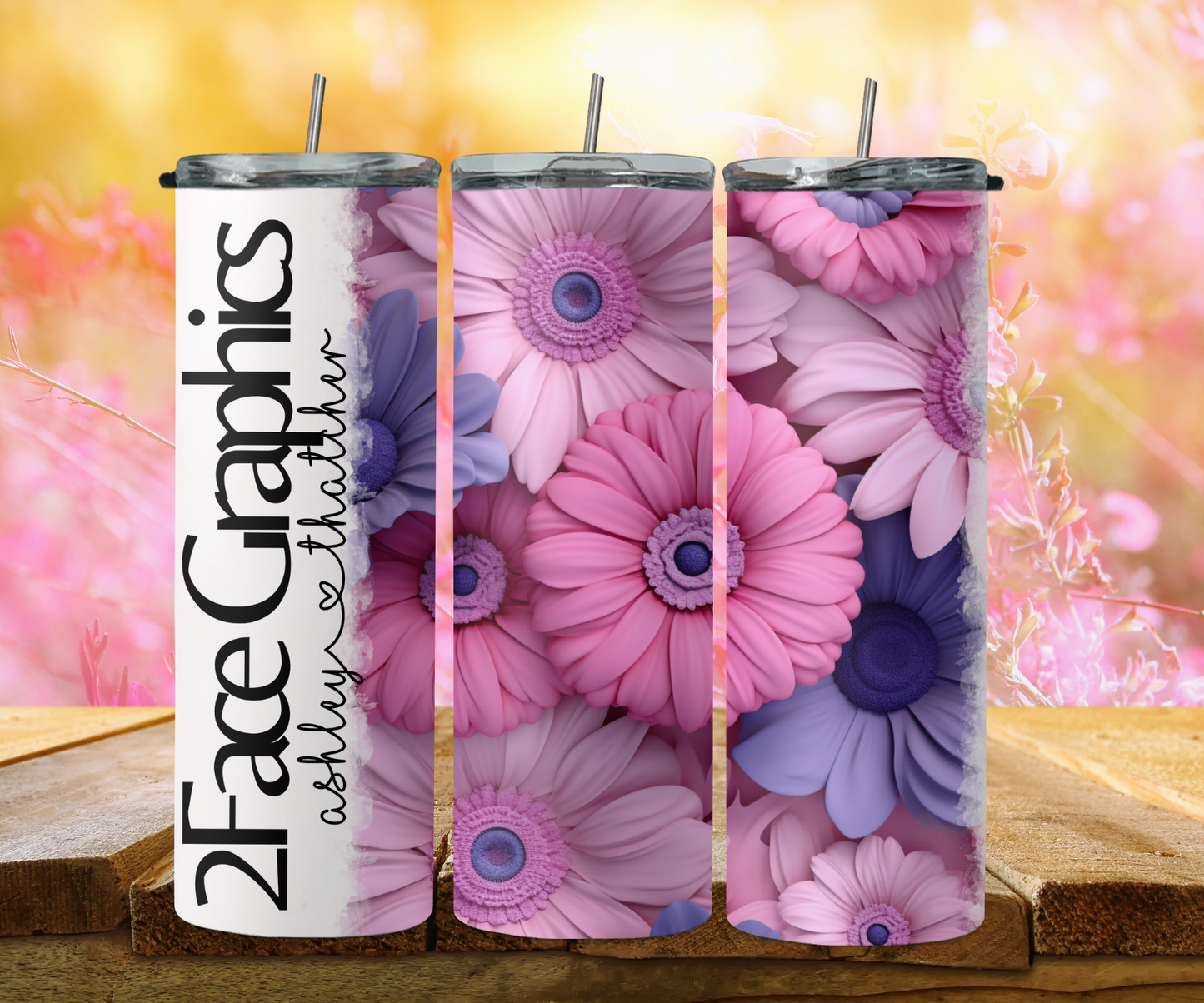 3D pastel daisy 2 2Face Graphics