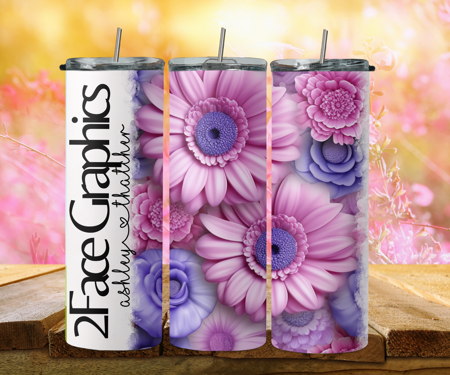 3D pastel daisy 2Face Graphics
