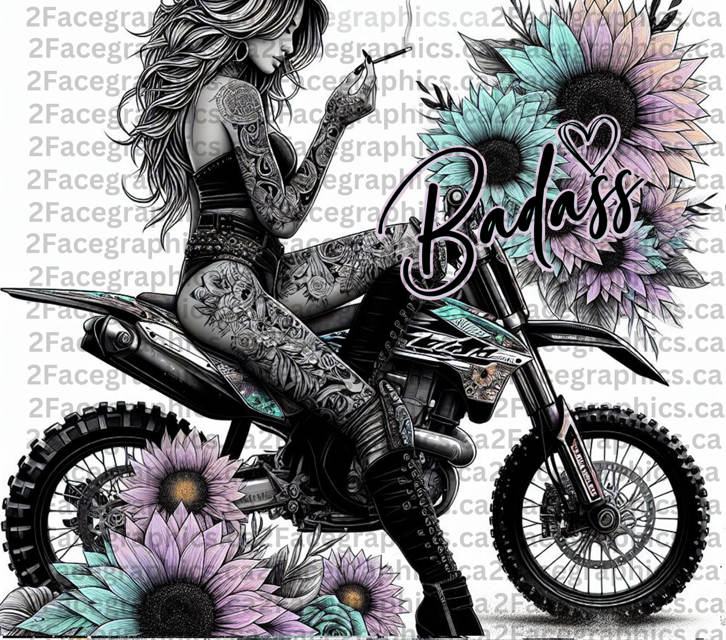 Badass Dirt Bike Girl WRAP 2Face Graphics