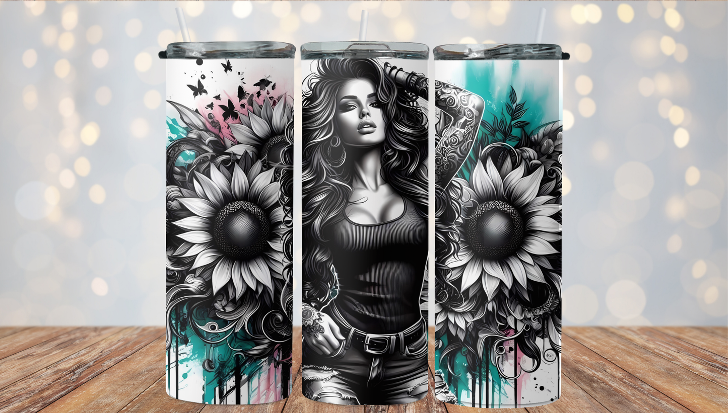 BW girl with butterfly's 2Face Graphics