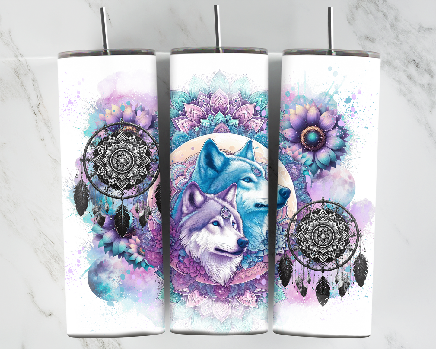 Male Female Mandala Wolfs 2Face Graphics