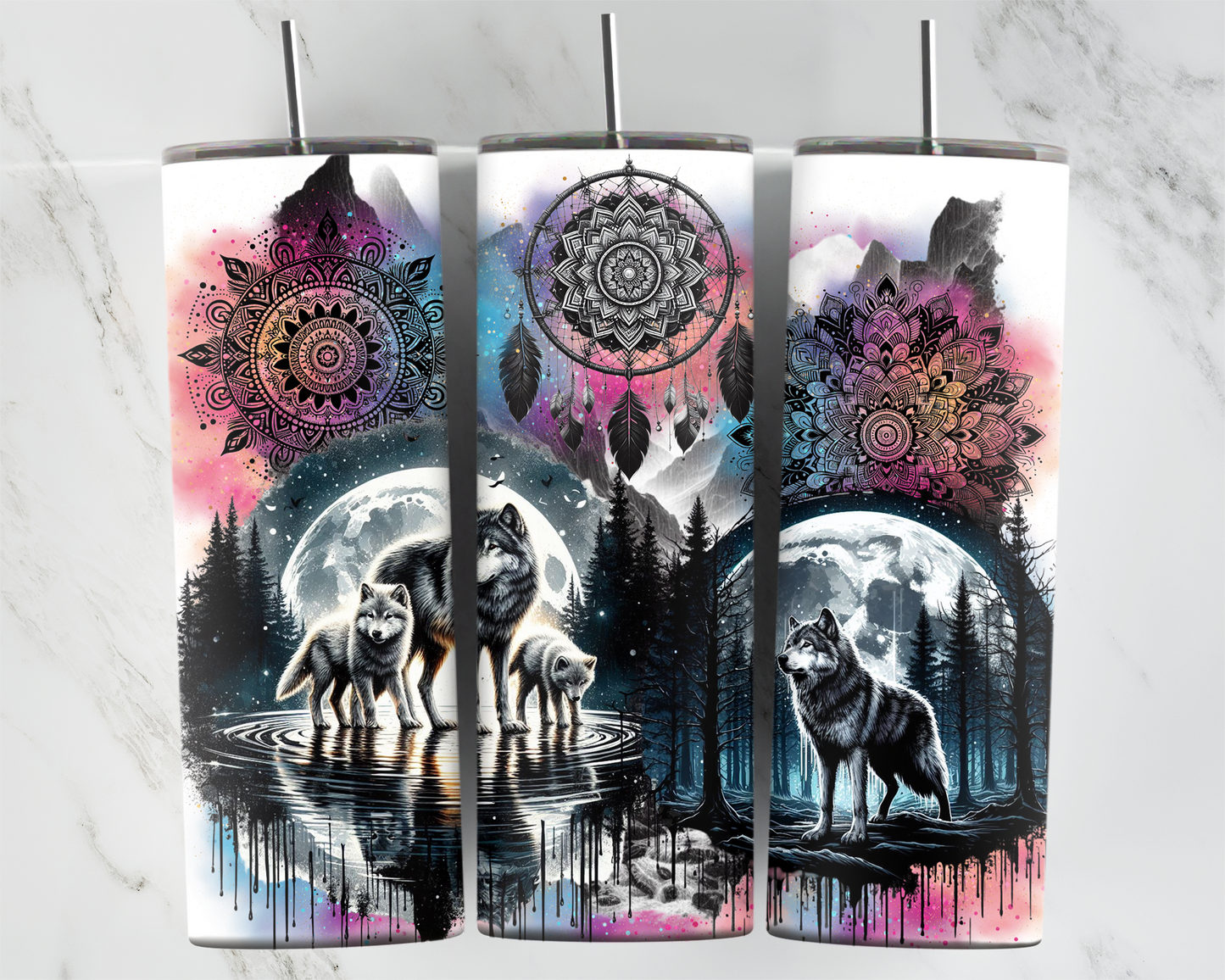 Mom & Wolf Pups 2Face Graphics