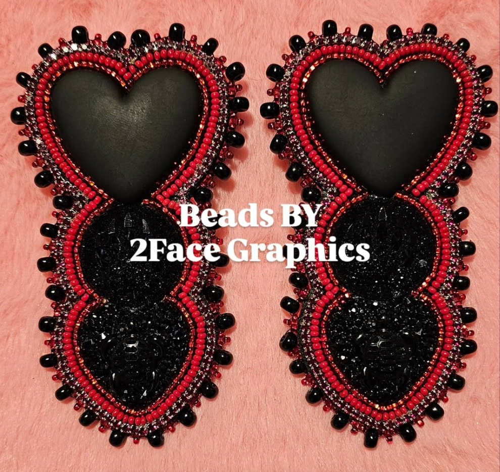 Black/Red heart,near claw,turtle 2Face Graphics