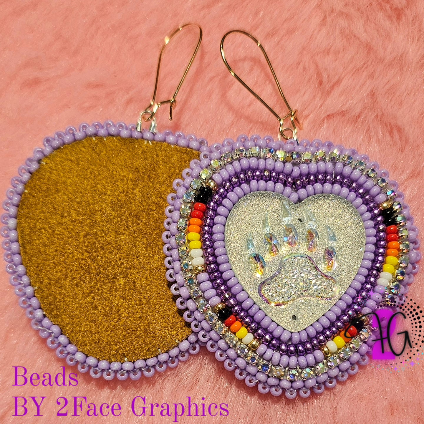 Purple bear paw poyete stich