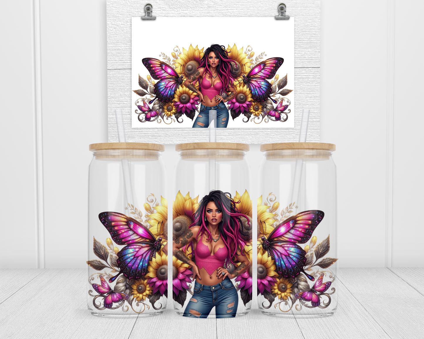 Girl with Butterfly 2Face Graphics