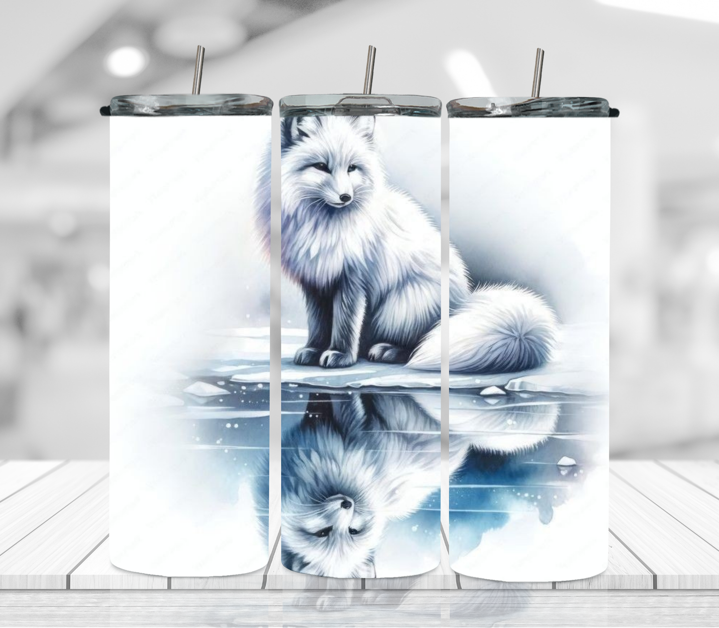 Artic Fox Water reflection 2Face Graphics