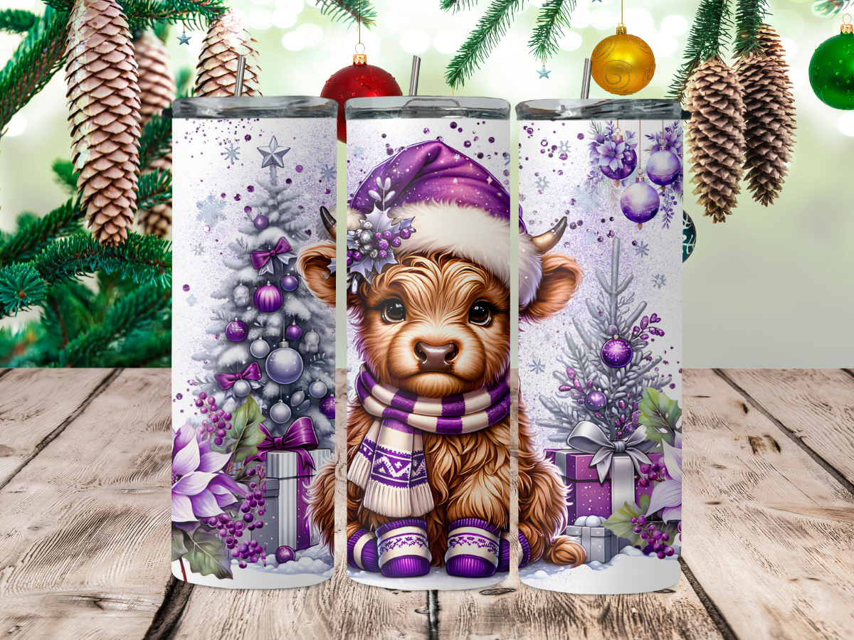 Baby purple highland cow 2Face Graphics