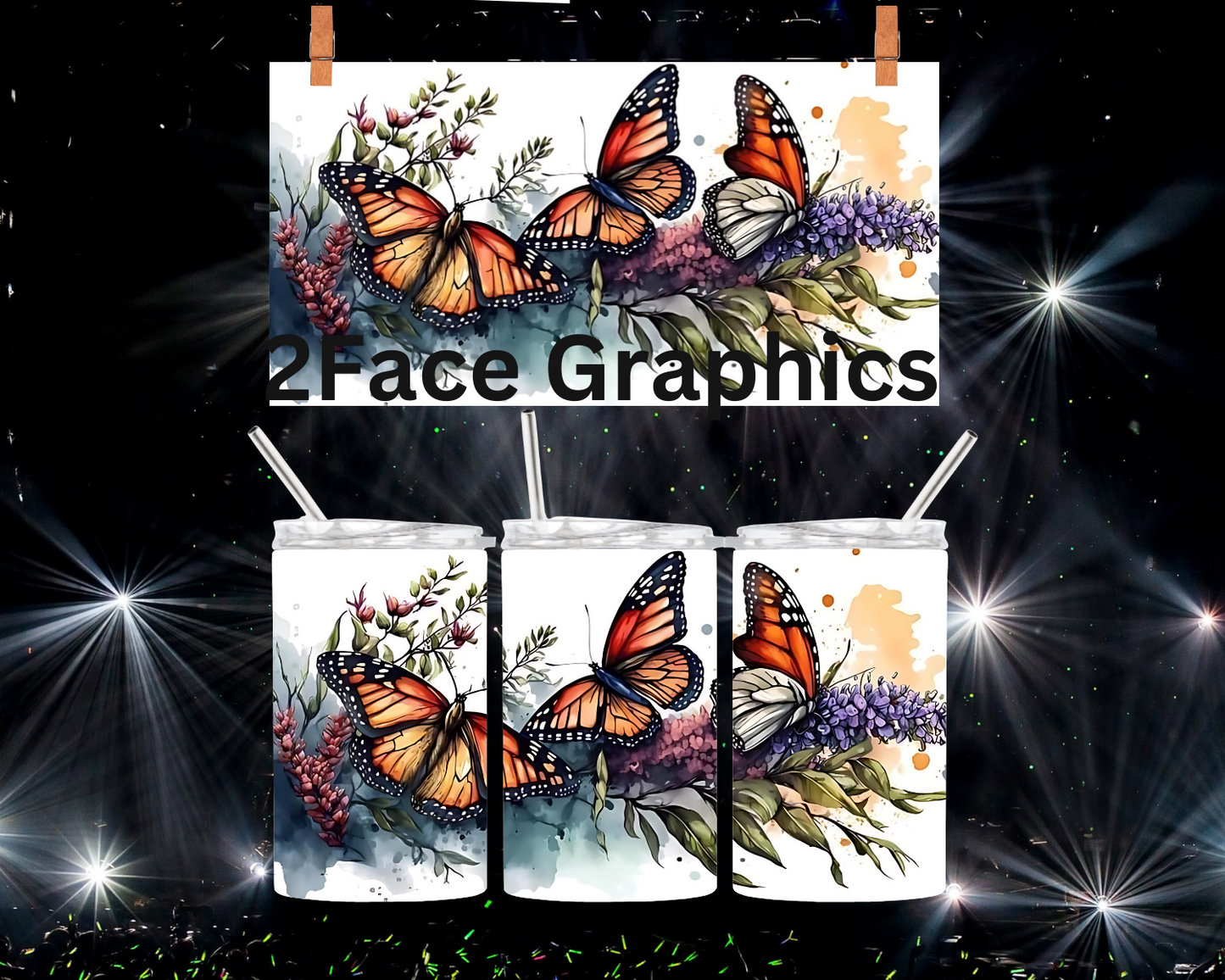 Beautiful butterfly's 2Face Graphics