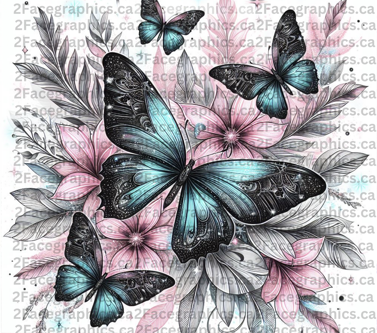 Butterfly Flower WRAP 2Face Graphics