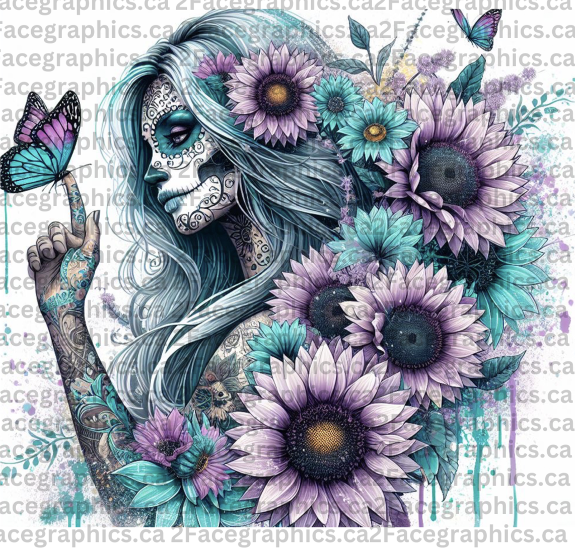 Sugar Skull Girl 2Face Graphics