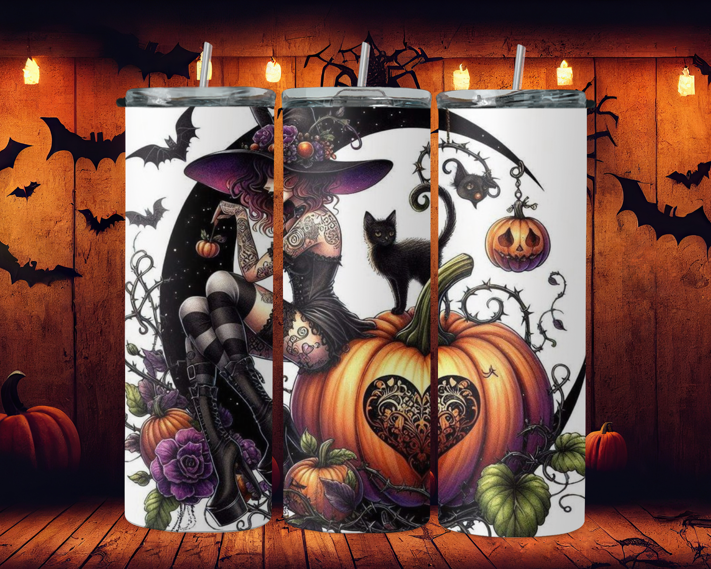 Witch sitting on a moon halloween 2Face Graphics