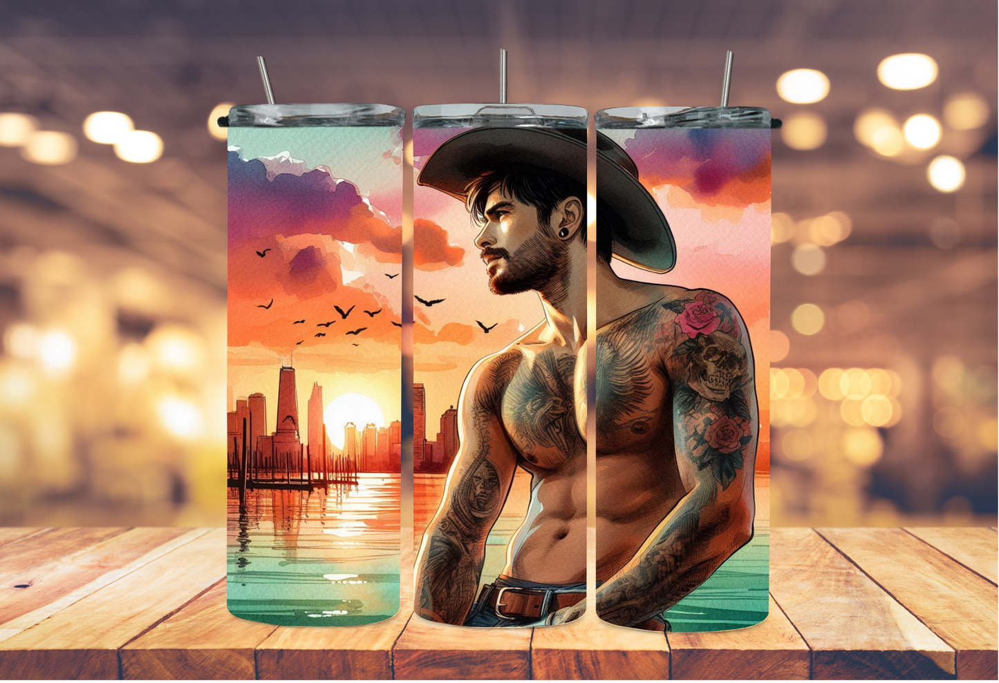 cowboy in the sunset area with muscles 2Face Graphics