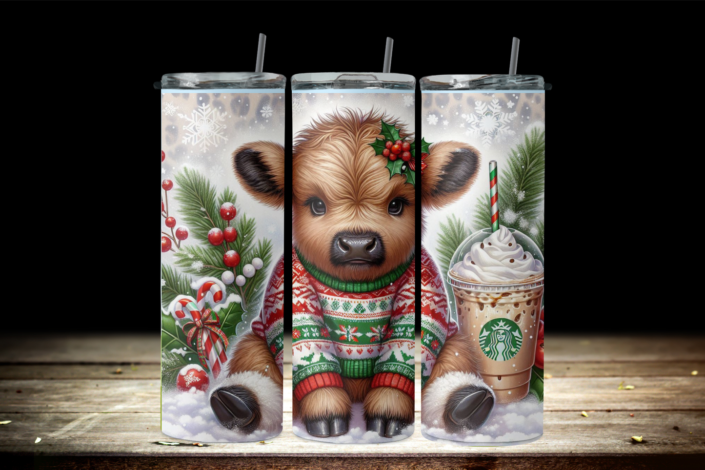 Baby Highland Cow Christmas Sweater 2Face Graphics