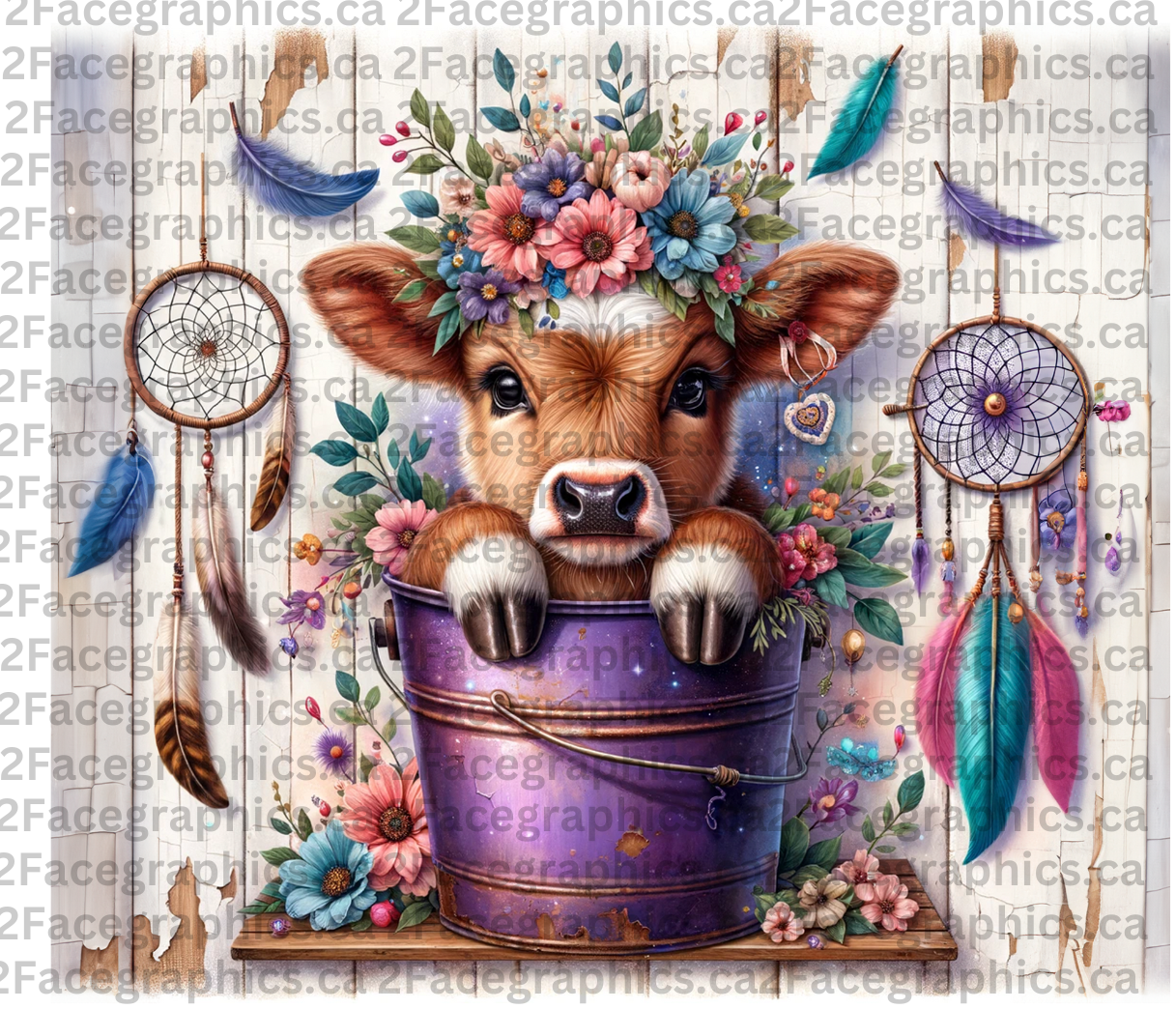 Highland Cow DIGITAL 2Face Graphics