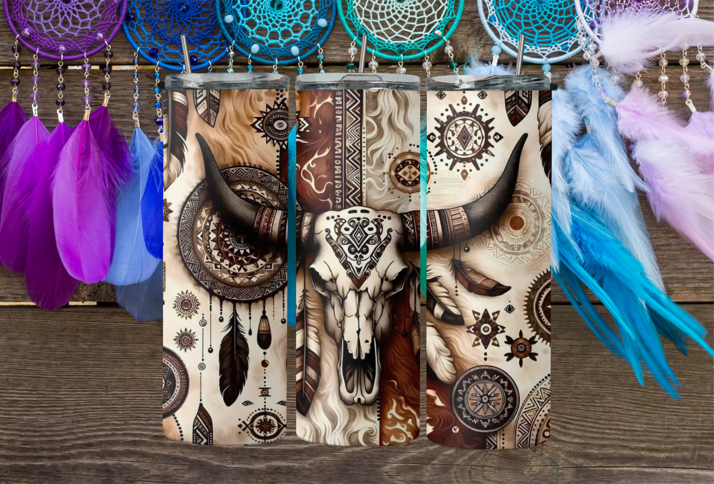 Skull With Dream Catcher 2Face Graphics