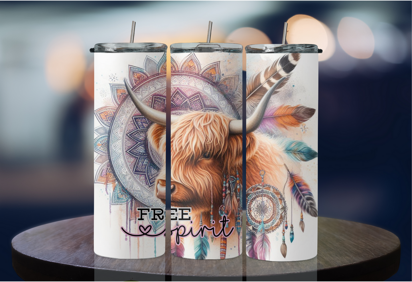 Free Spirit Highland Cow 2Face Graphics