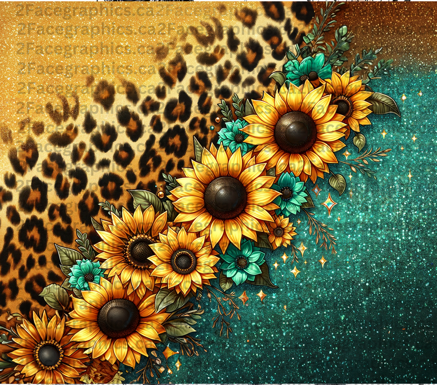 Glitter Sunflower WRAP 2Face Graphics