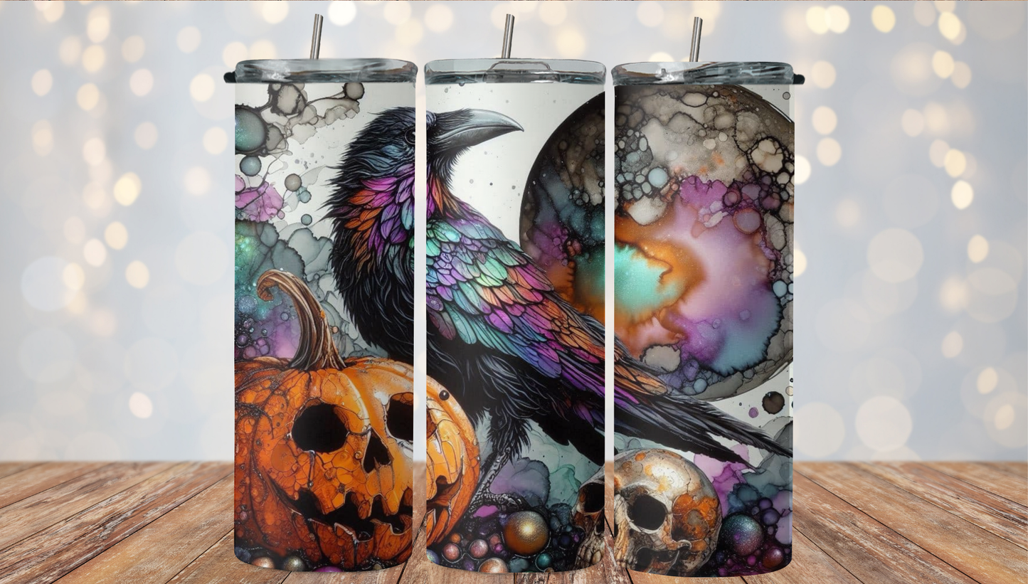 Halloween crow with pumpkin 2Face Graphics