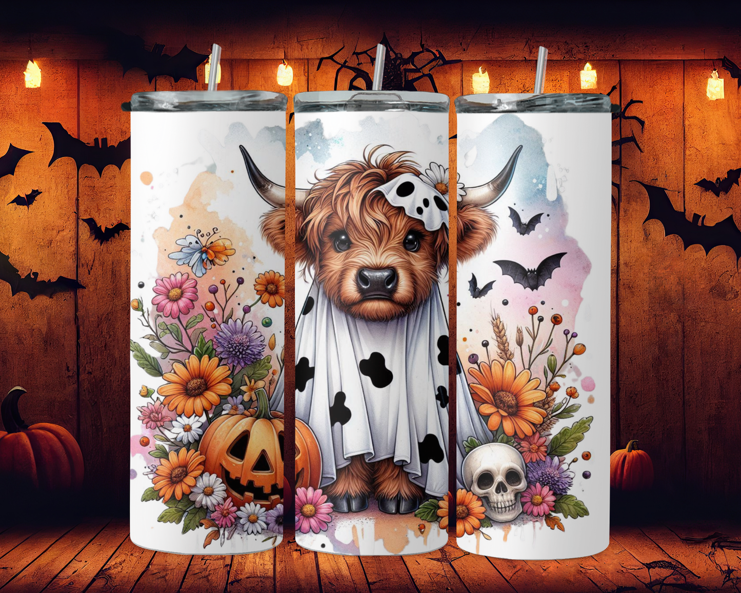 Highland cow front facing ghost