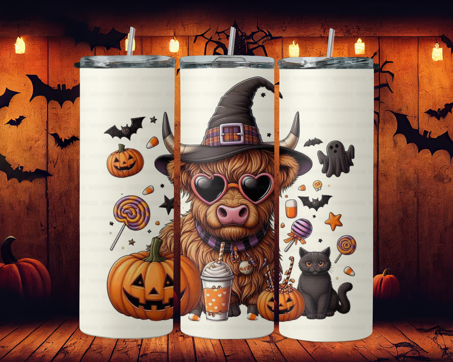 Highland cow with sunglasses