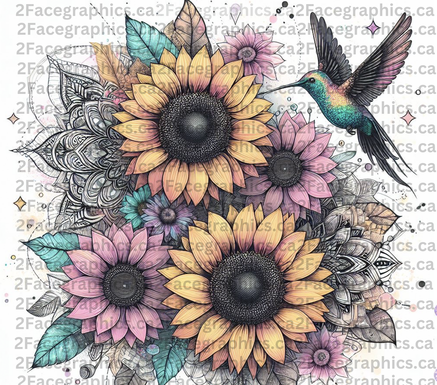 Sunflower Hummingbird WRAP 2Face Graphics