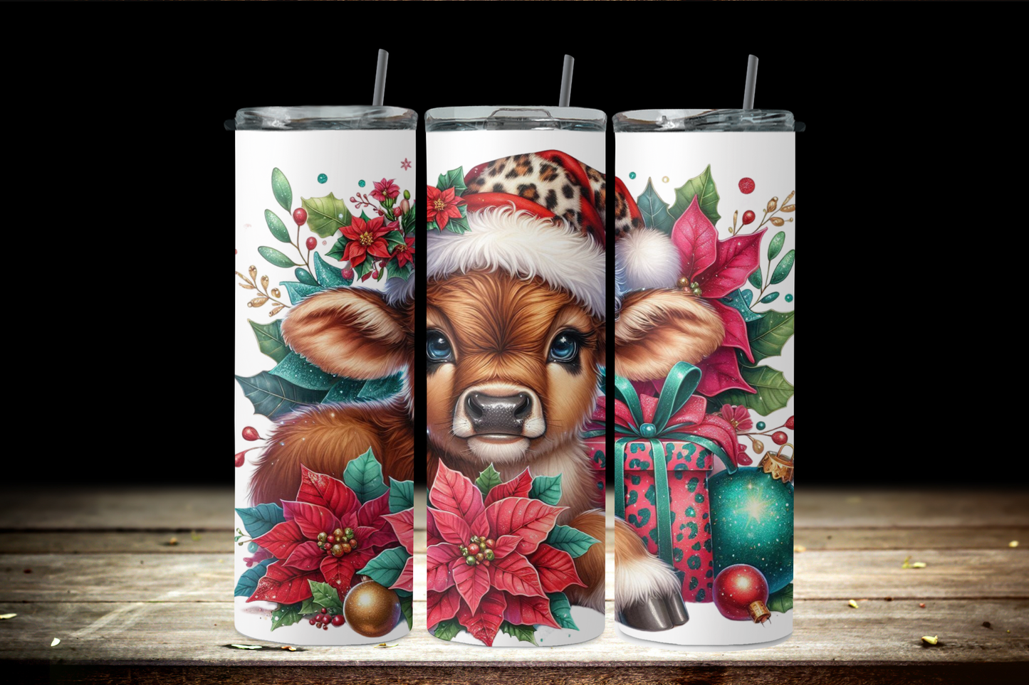 Baby Highland Cow Christmas with pancetta 2Face Graphics