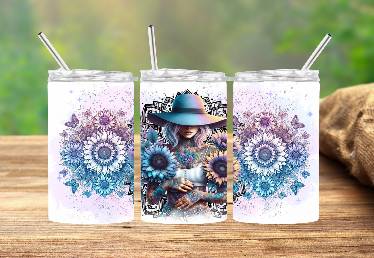 Mandala girl sunflower