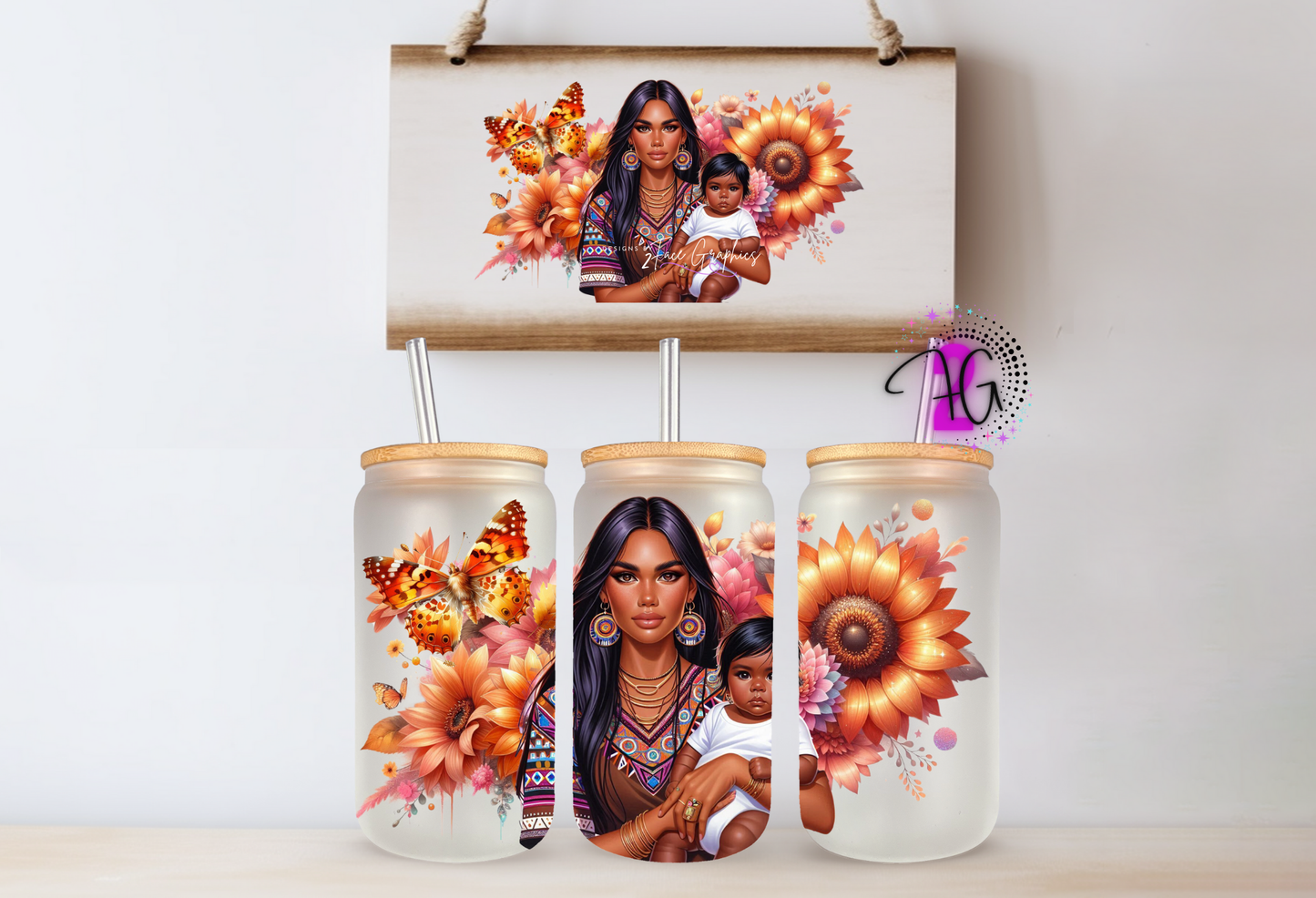 Girl with baby 2Face Graphics