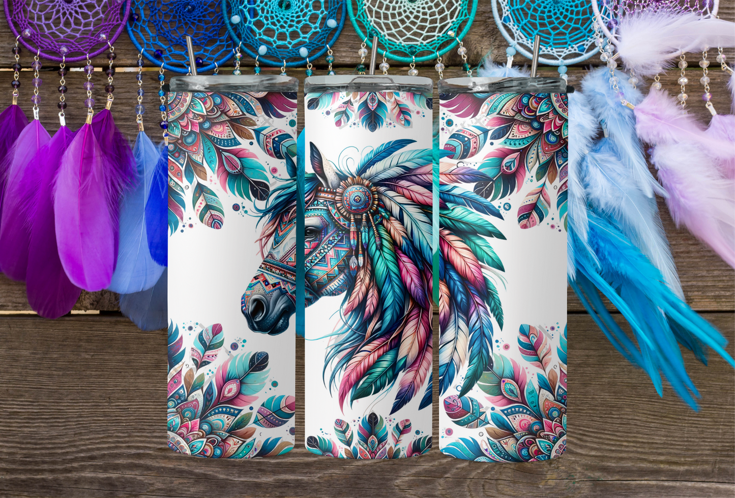 Mandala Horse & Feathers 2Face Graphics