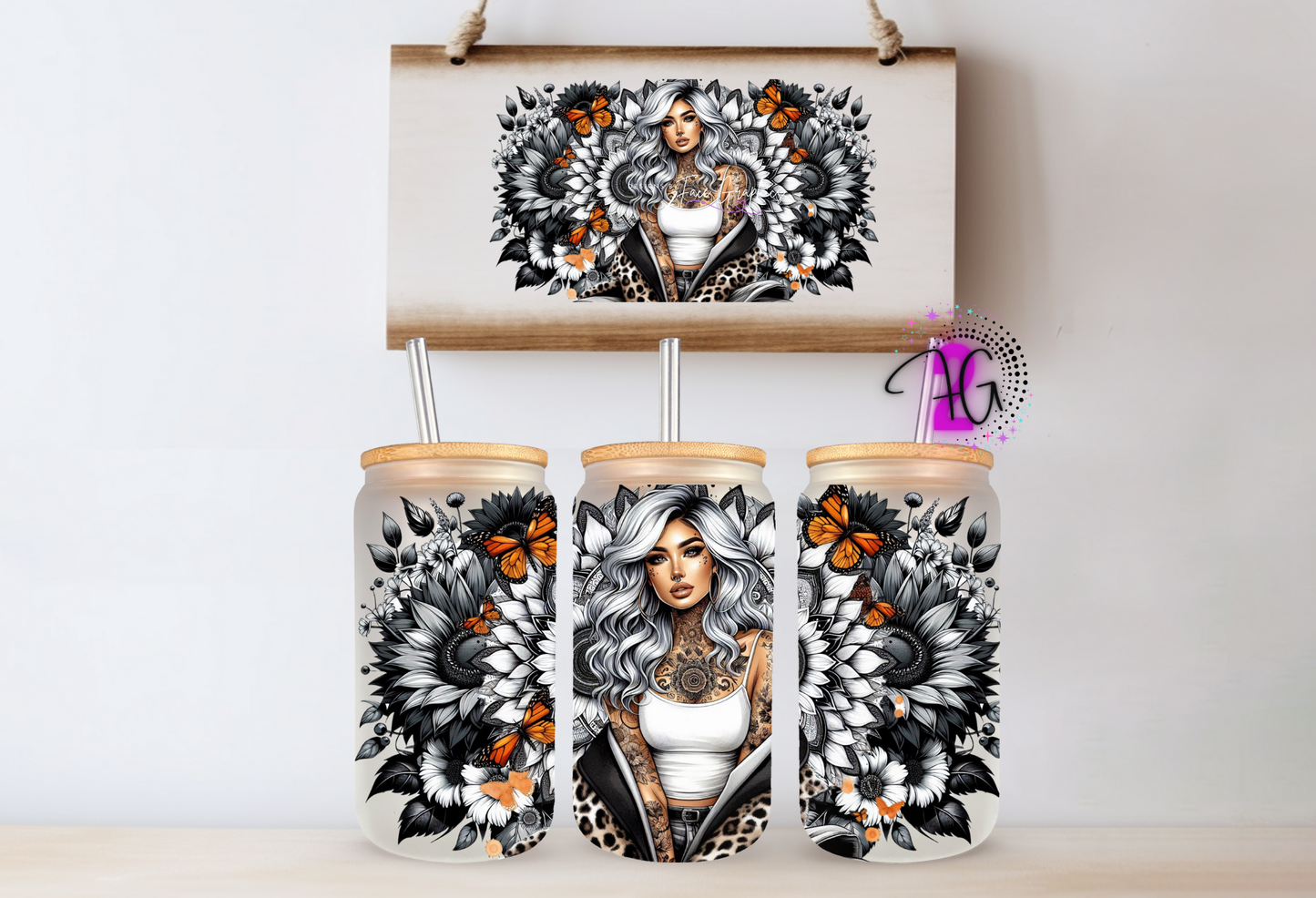 orange butterfly girl 2Face Graphics